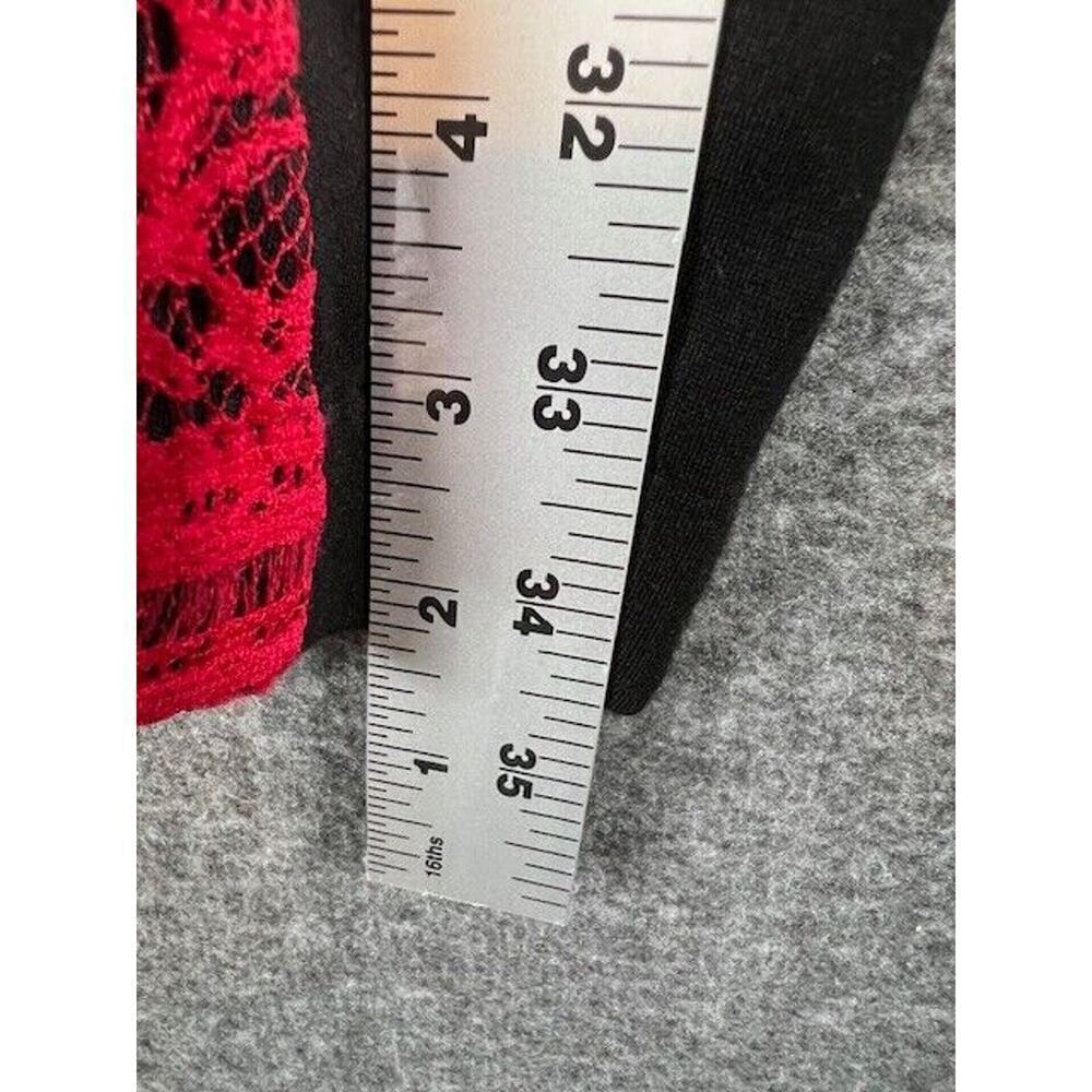 Kensie Sleeveless Sheath Dress Womens Size XS Red Lace Black Bodycon Short - Picture 6 of 7